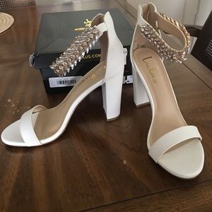 Lulu’s White Block Heels